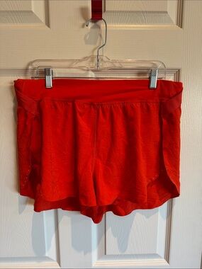 lululemon athletica Red Orange Athletic running shorts Shorts